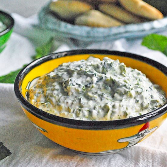 Persian Yogurt and Spinach Dip - Recipe photo by ahueats