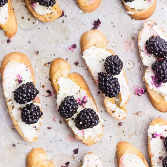 Quick-Pickled Blackberry Toast - Recipe photo by withfoodandlove