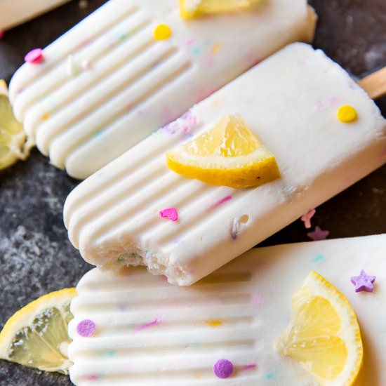 Creamy Lemon Popsicles - Recipe photo by sallysbakingaddiction