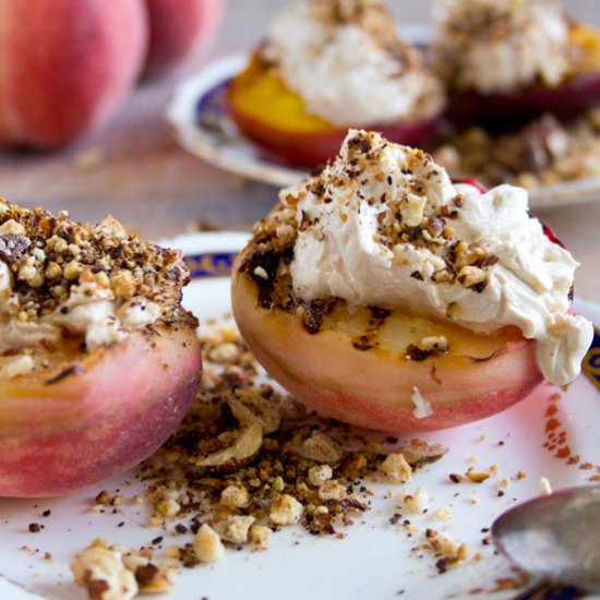 Griddled Peaches with Mascarpone - Recipe photo by Sugar Free Londoner