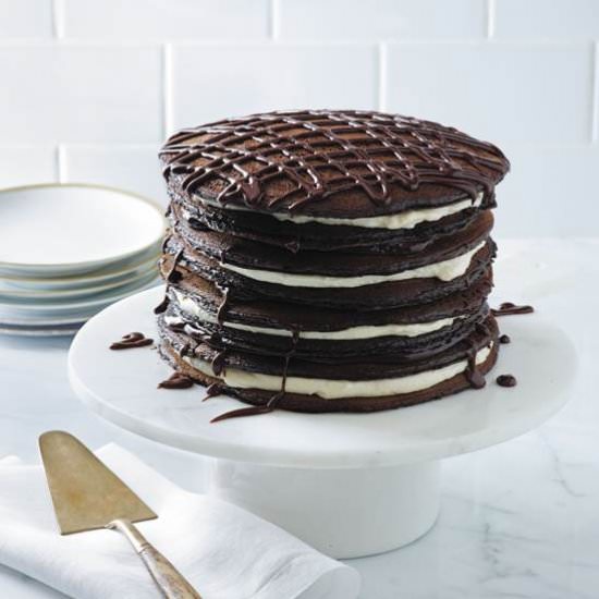 Black and White Pancake Cake - Recipe photo by Pizzazzerie