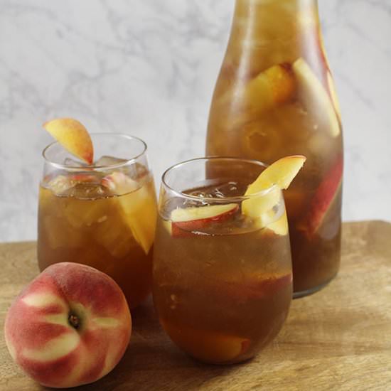Lavender Honey Peach Iced Tea - Recipe photo by Savvy in the Kitchen