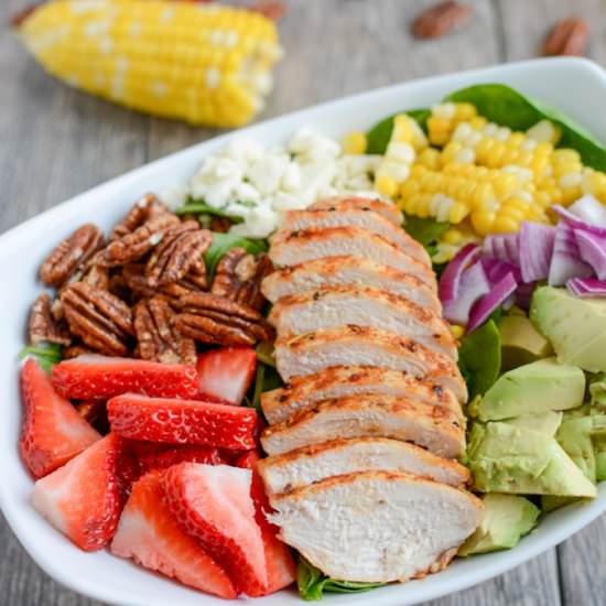 Strawberry Chicken Spinach Salad - Recipe photo by TheLeanGreenBean
