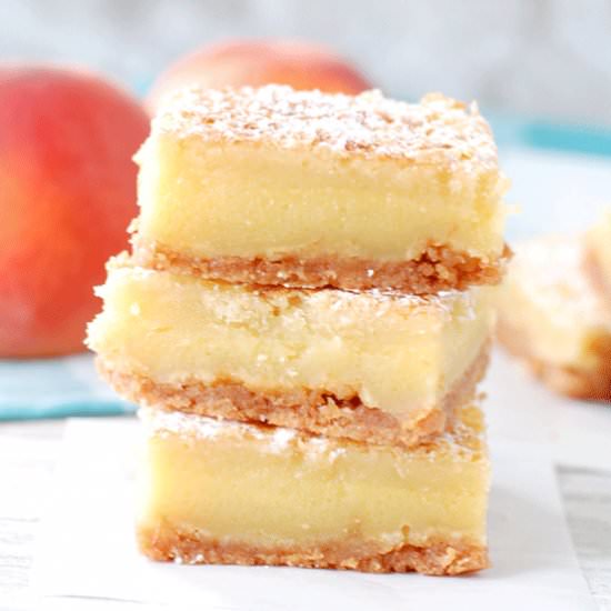 Peach Nectar Custard Bars - Recipe photo by foodlovinfamily