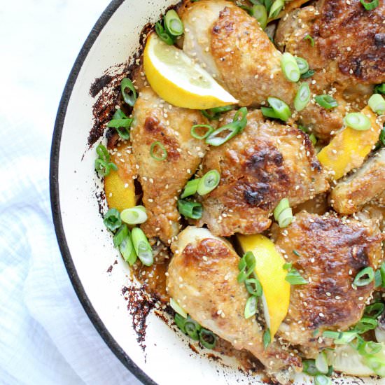 Spicy Sesame Roast Chicken - Recipe photo by yestoyolks