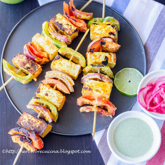 Tofu Tikka Skewers - Recipe photo by Herbivore Cucina