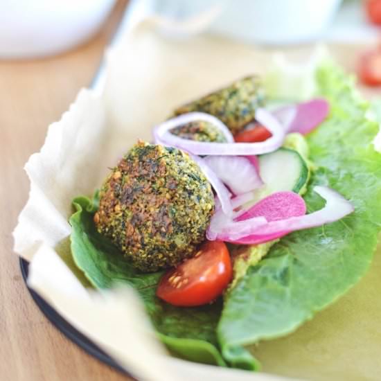 Baked Falafel Lettuce Wraps - Recipe photo by HapaWay