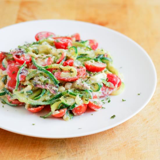 Bacon and Tomato Zoodles - Recipe photo by Paulas Plate