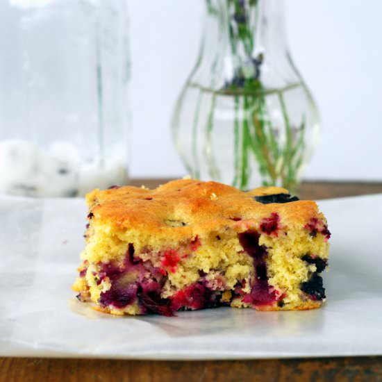 Berry Cake With Lavender Sugar - Recipe photo by dragonflyhomerecipes