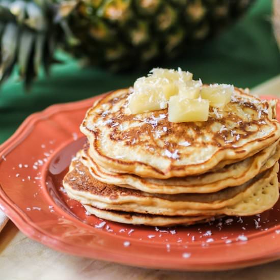 Pina Colada Pancakes - Recipe photo by dizzybusyandhungry