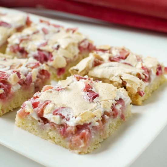Rhubarb Meringue Cake - Recipe photo by shebakeshere