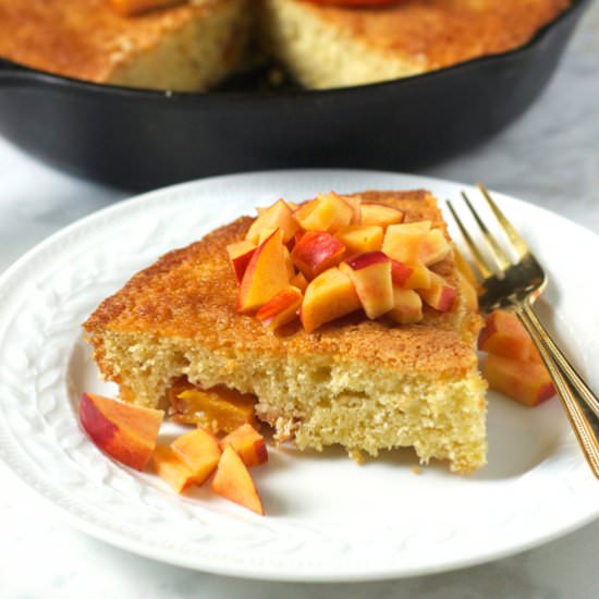 Nectarine Skillet Cake - Recipe photo by turniptheoven