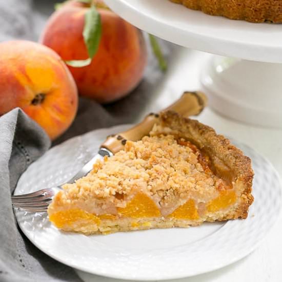 Streusel Topped Peach Tart - Recipe photo by thatskinnychickcanbake