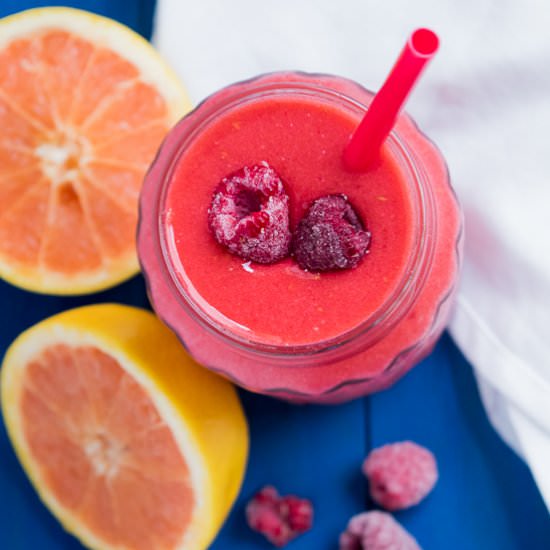 Grapefruit Peach Raspberry Smoothie - Recipe photo by WhittyPaleo
