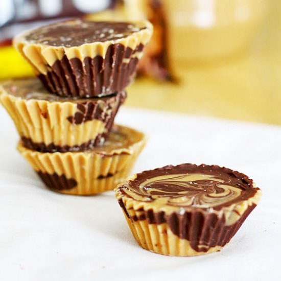Peanut Butter Chocolate Swirl Cups - Recipe photo by diycandy