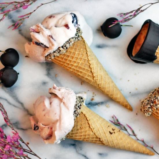 Vegan Cherry Compote Ice Cream - Recipe photo by greensmoothiegourmet
