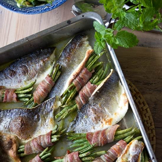 Roast Sea Bass Traybake - Recipe photo by Sugar Free Londoner