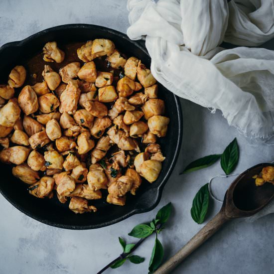Thai Basil Chicken Spring Rolls - Recipe photo by mylavenderblues