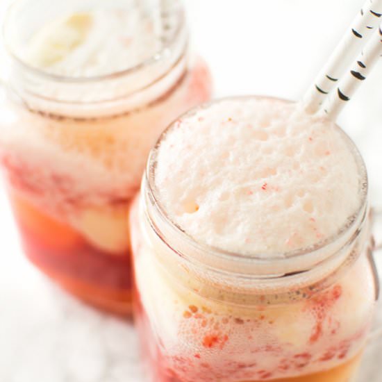Strawberry Ginger Ice Cream Floats - Recipe photo by crumbkitchen