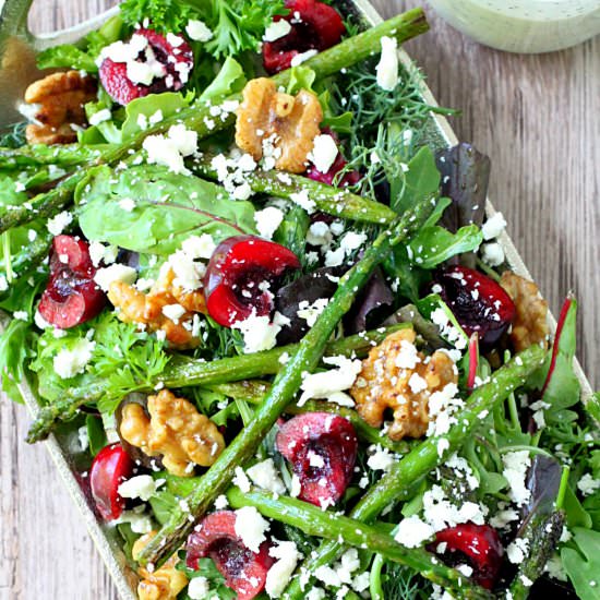 Fresh Cherry and Asparagus Salad - Recipe photo by foodtasticmom