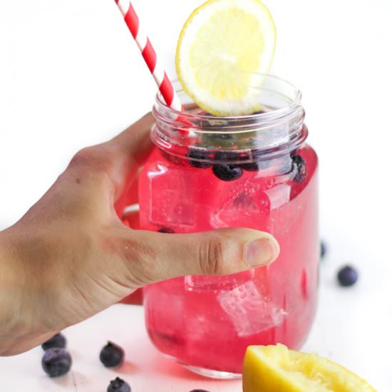 Blueberry Wine Spritzer - Recipe photo by veggiebalance