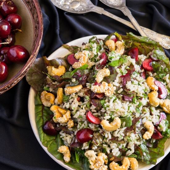 Cherry, Chard & Brown Rice Salad - Recipe photo by boastfulfood