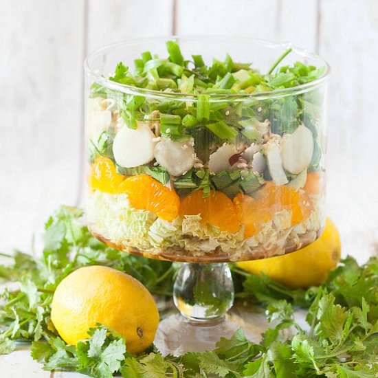 Layered Asian Bok Choy Salad - Recipe photo by Food Done Light