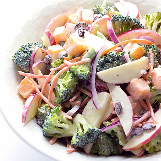 Cheddar Apple Broccoli Salad - Recipe photo by The Wholesome Dish