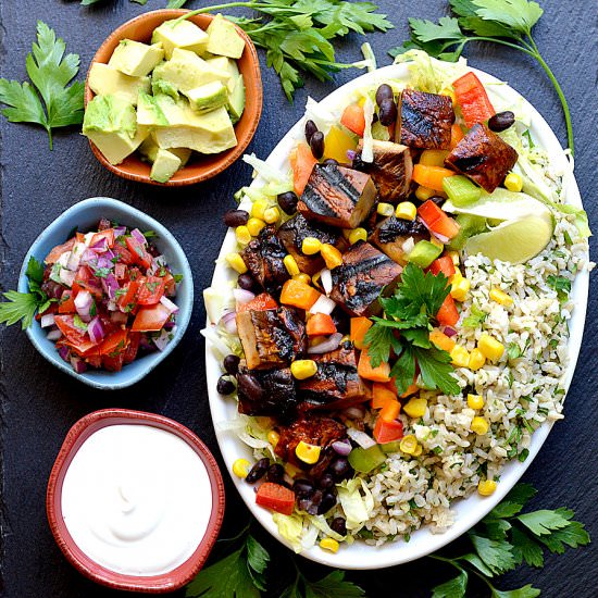 Chipotle Portobello Burrito Bowl - Recipe photo by TheVegLife