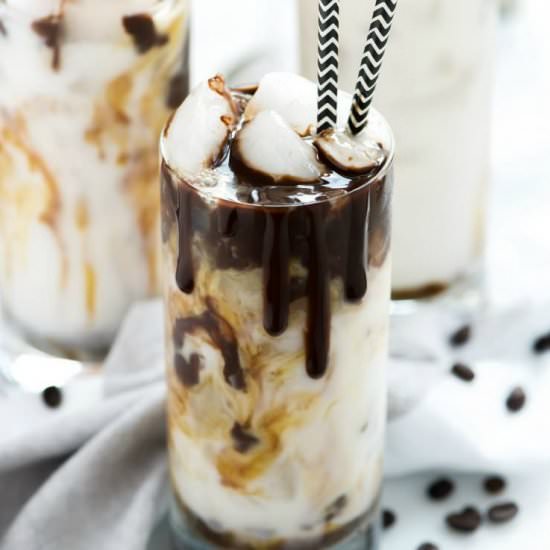 Iced Coconut Milk Mocha Macchiato - Recipe photo by withsaltandwit