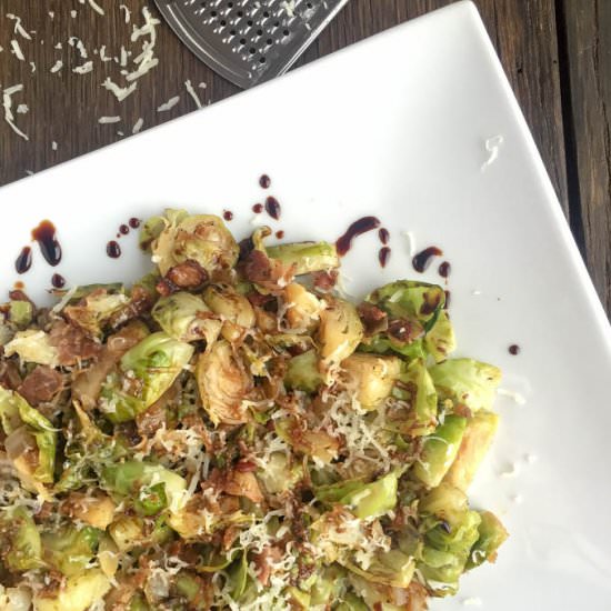 Bacon Balsamic Brussel Sprouts - Recipe photo by A Slice of Ky