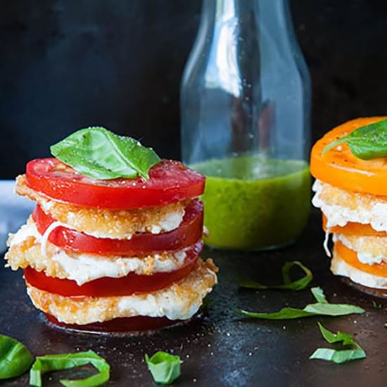 Fried Mozzarella Caprese Salad - Recipe photo by SeasonedSprinkles