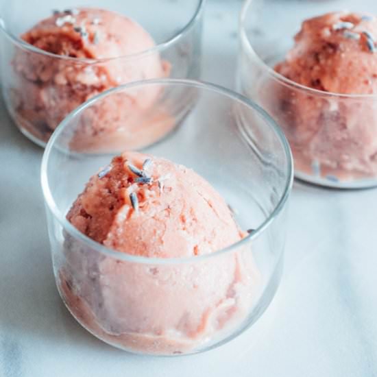 No-Churn Nectarine Lavender Sorbet - Recipe photo by sweet-treats-baking
