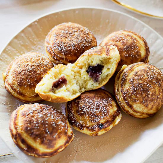 Stuffed Pancake Puffs - Recipe photo by abeautifulmessblog
