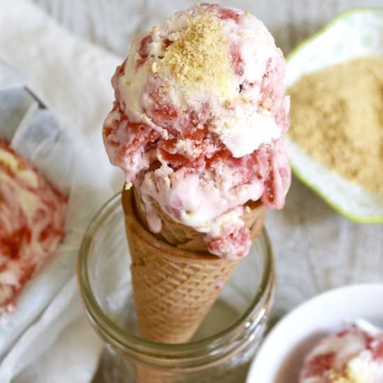 Strawberry No-Churn Ice Cream - Recipe photo by Ciao Chow Bambina