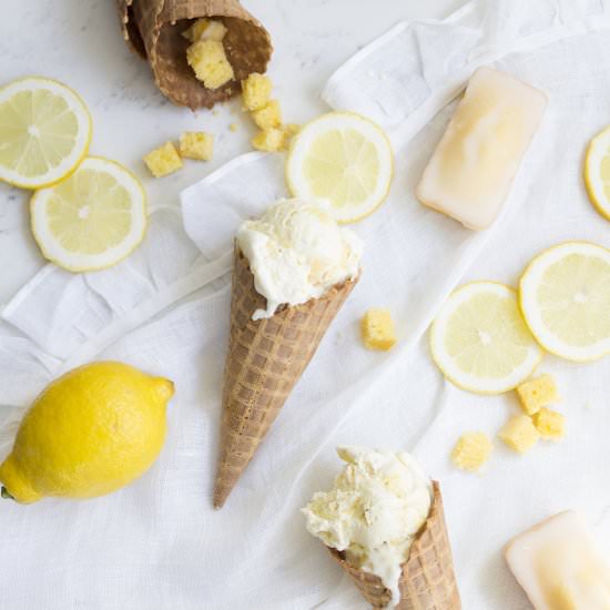 Lemon Cake Ice Cream - Recipe photo by freutcake