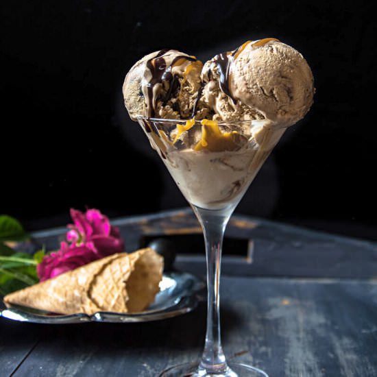 No-Churn Coffee Ice Cream - Recipe photo by Anu@MyGingerGarlicKitchen