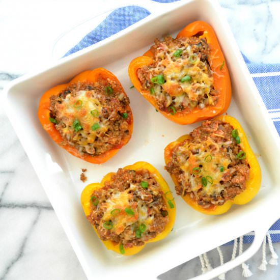 Turkey Quinoa Stuffed Bell Peppers - Recipe photo by loveandfoodforeva