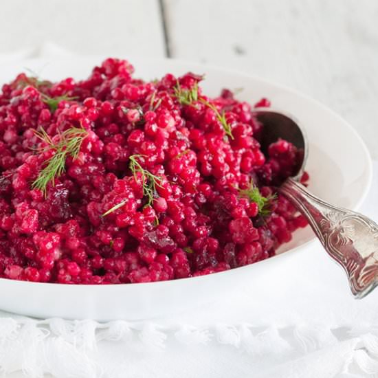 Beetroot Pearl Couscous Salad - Recipe photo by ohmydish