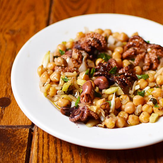 Warm Octopus and Chickpea Salad - Recipe photo by My Annoying Opinions