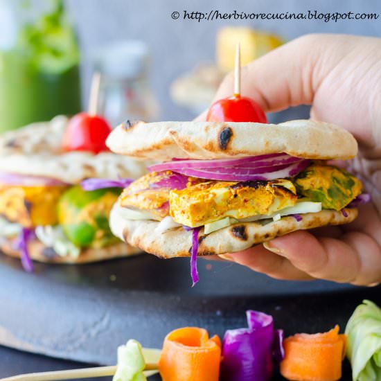 Tofu Tikka Naan-Wich - Recipe photo by Herbivore Cucina