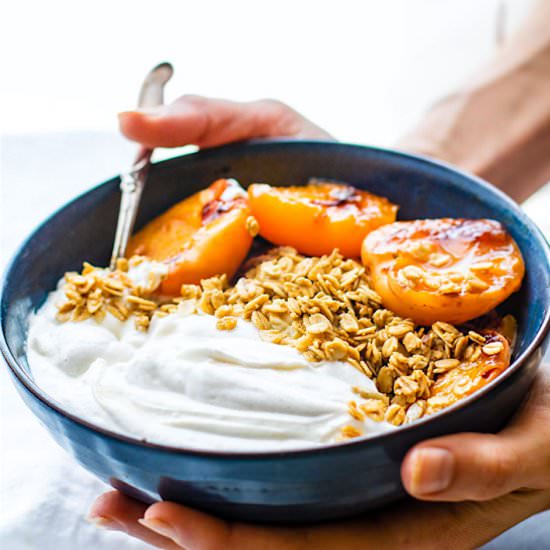 Char Grilled Apricot Parfait Bowls - Recipe photo by Cotter Crunch