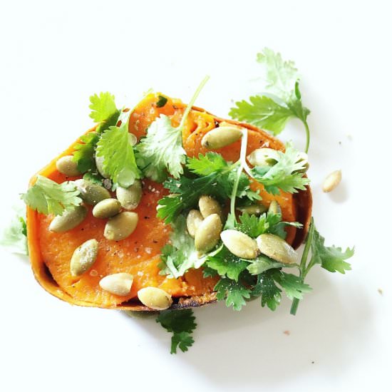 Summer Sweet Potato Bruschetta - Recipe photo by cleankitch