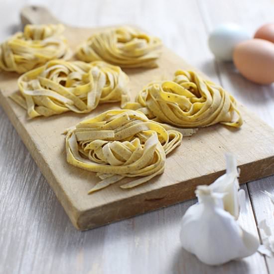 Homemade Garlic Basil Pasta {gf} - Recipe photo by mrfarmersdaughter