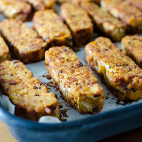Baked BBQ Tempeh - Recipe photo by VeggiePrimer