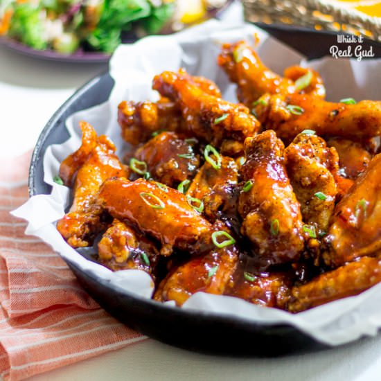 Peach Chipotle Honey Wings - Recipe photo by Whiskitrealgud