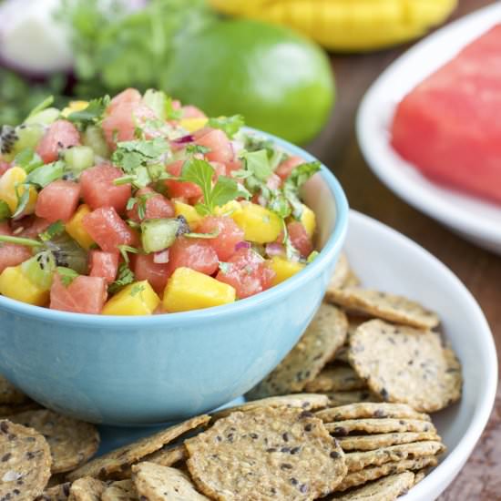 Watermelon Kiwi Mango Fruit Salsa - Recipe photo by Stacey Homemaker