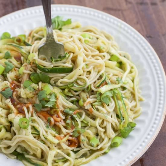 Zucchini Millet Ramen Noodle Bowl - Recipe photo by Stacey Homemaker