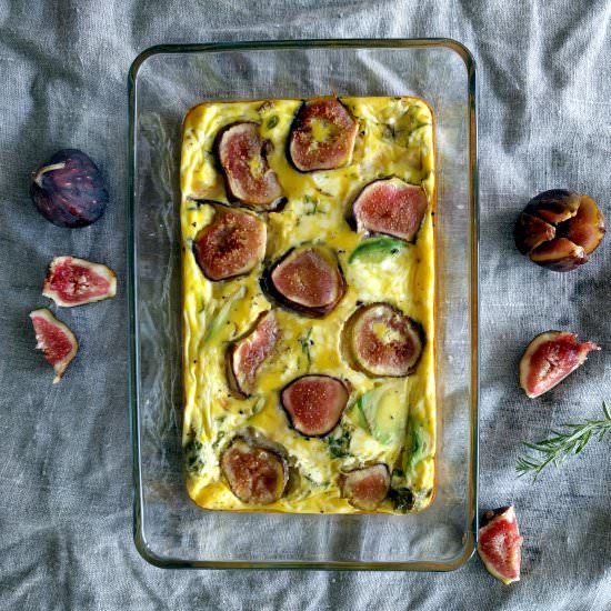 Rustic Frittata with Figs & Avocado - Recipe photo by TastesLikeFood