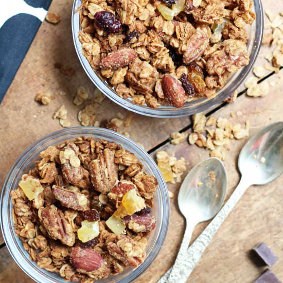 Coconut Almond Butter Granola - Recipe photo by MyCookingSpot